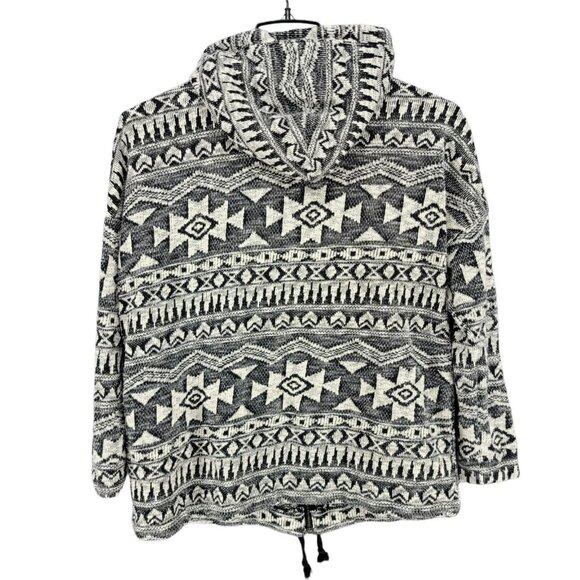 American Eagle Womens Sweater Hoodie Jacket Large Full Zip Aztec Southwestern - Picture 2 of 10